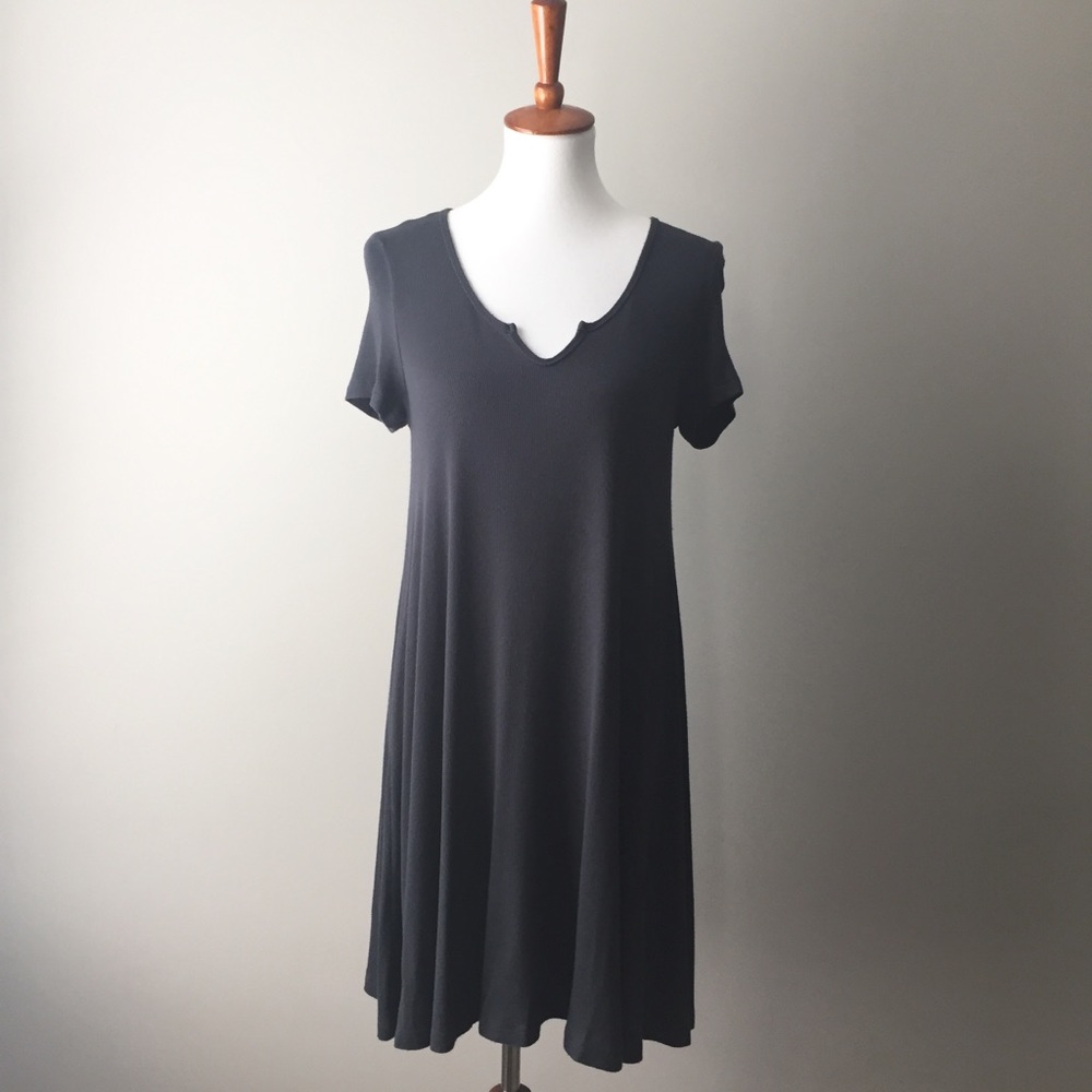 American Apparel Ribbed Short Sleeve Swing Dress